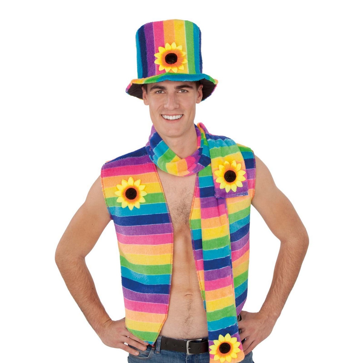 Costume for Adults My Other Me Rainbow Multicolour Vest Size 54 Costume for Adults My Other Me Rainbow Multicolour Vest Size 54