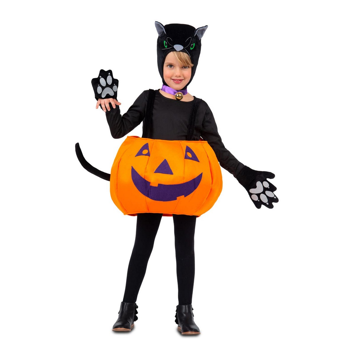 Costume for Children My Other Me Black Pumpkin Cat M 3-6 years (5 Pieces) Costume for Children My Other Me Black Pumpkin Cat M 3-6 years (5 Pieces)