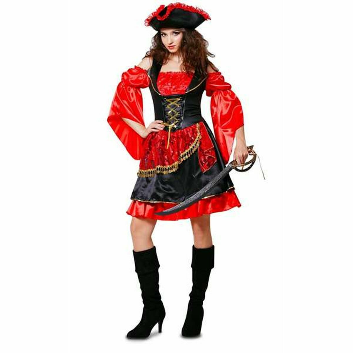 Costume for Adults My Other Me Descarada Pirate Red Costume for Adults My Other Me Descarada Pirate Red
