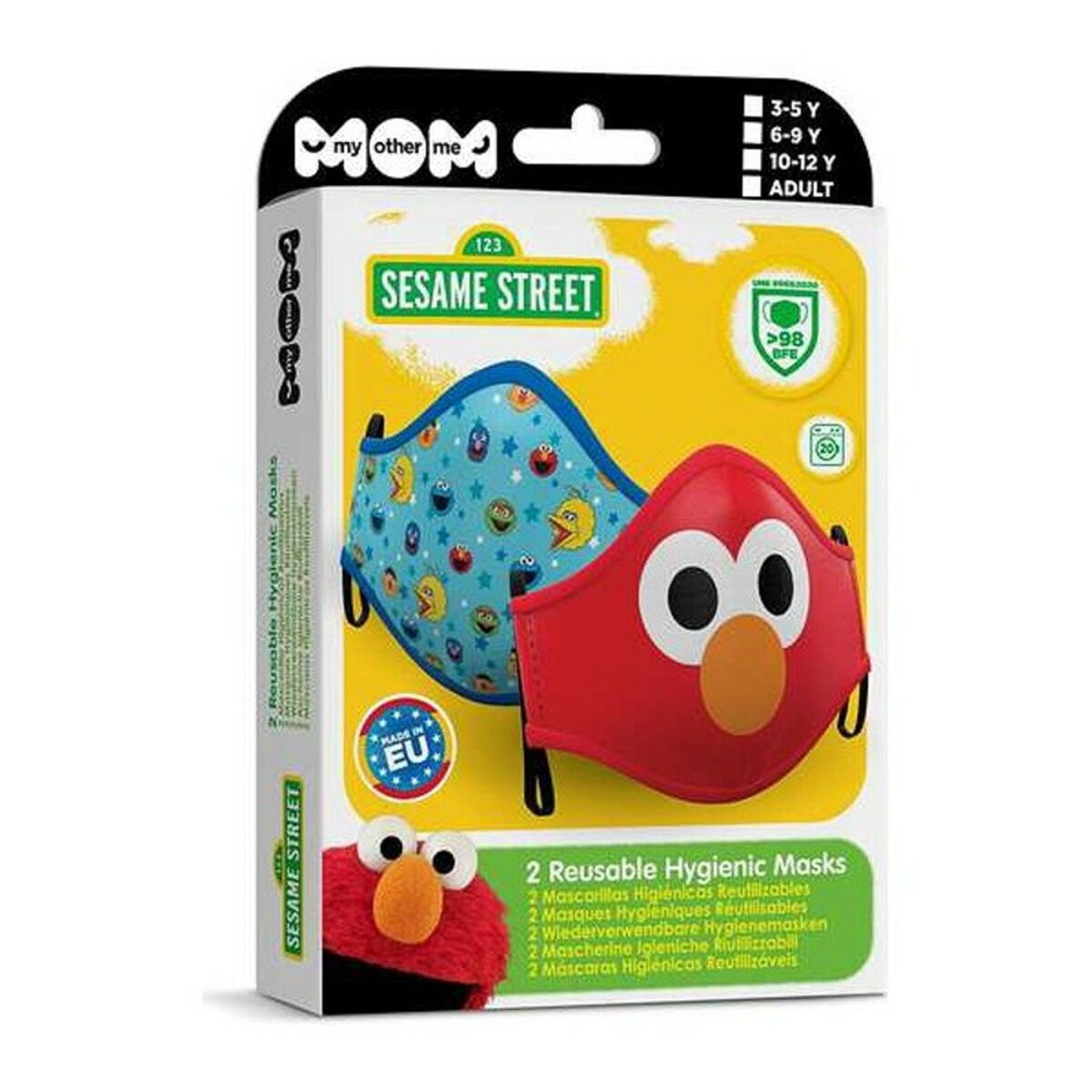 Hygienic Reusable Fabric Mask Sesame Street Premium 3-5 years