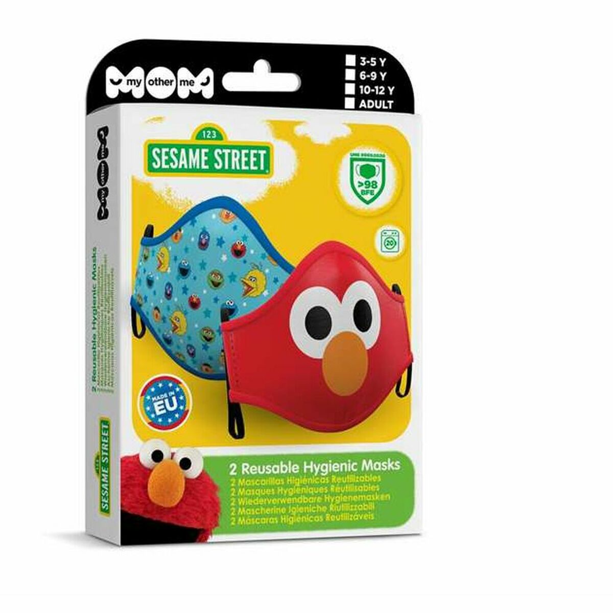 Hygienic Reusable Fabric Mask Sesame Street Premium Adult