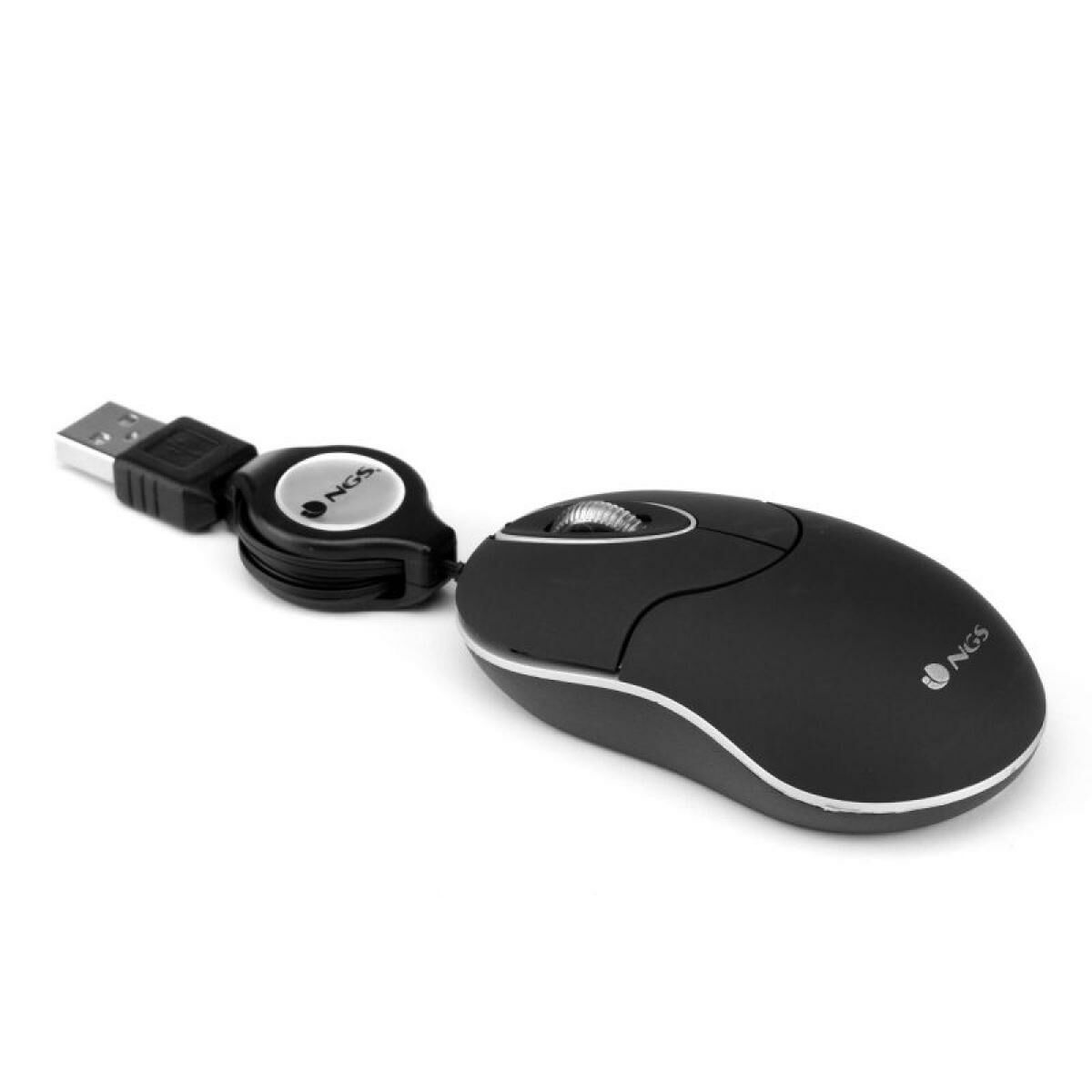 Retractable Optical Mouse NGS SINBLACK Black