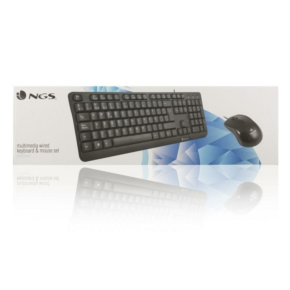 Keyboard and Optical Mouse NGS Cocoa Kit Cocoa Kit Black Spanish Qwerty Keyboard and Optical Mouse NGS Cocoa Kit Cocoa Kit Black Spanish Qwerty