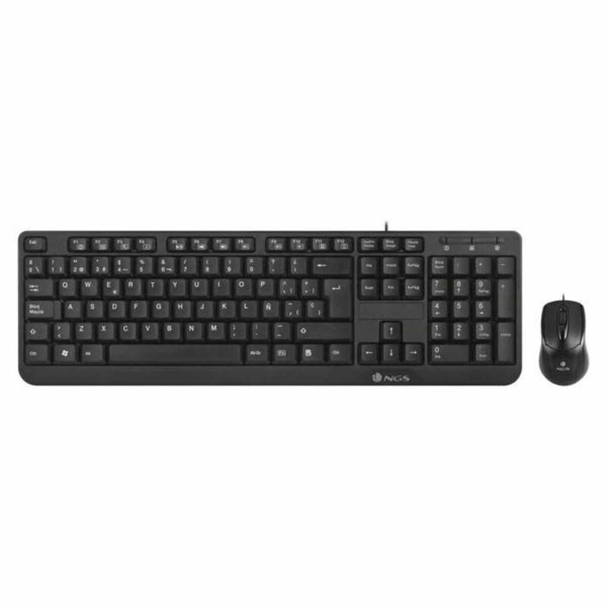 Keyboard and Mouse NGS Cocoa Kit Black Spanish Qwerty Keyboard and Mouse NGS Cocoa Kit Black Spanish Qwerty