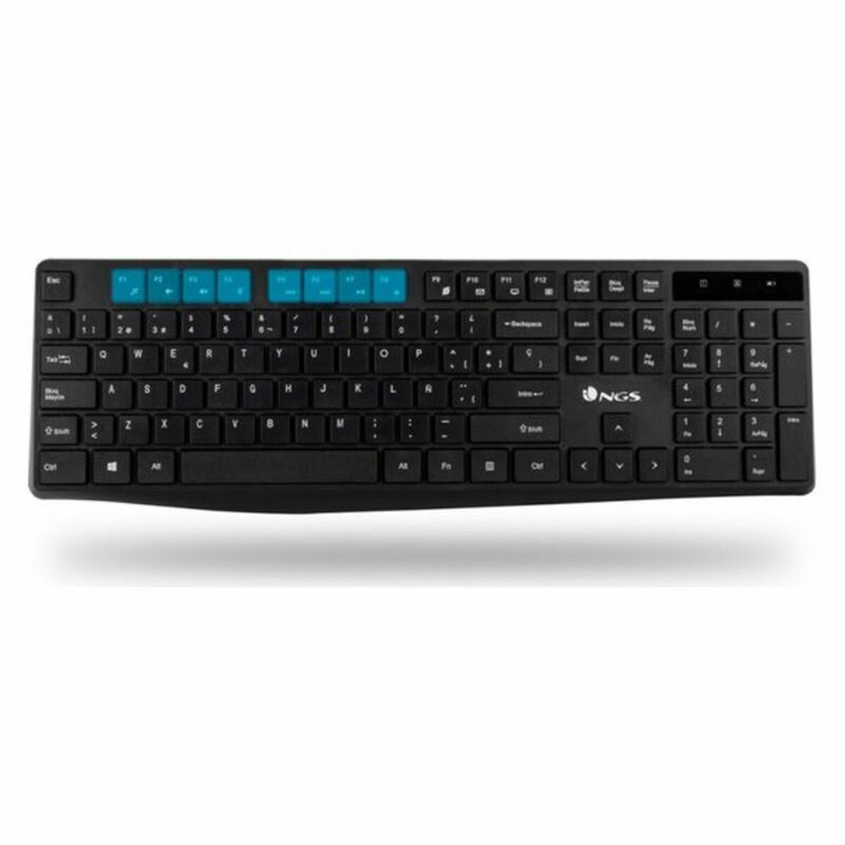 Keyboard and Wireless Mouse NGS NGSWIRELESSSETALLUREKIT Black Spanish Qwerty
