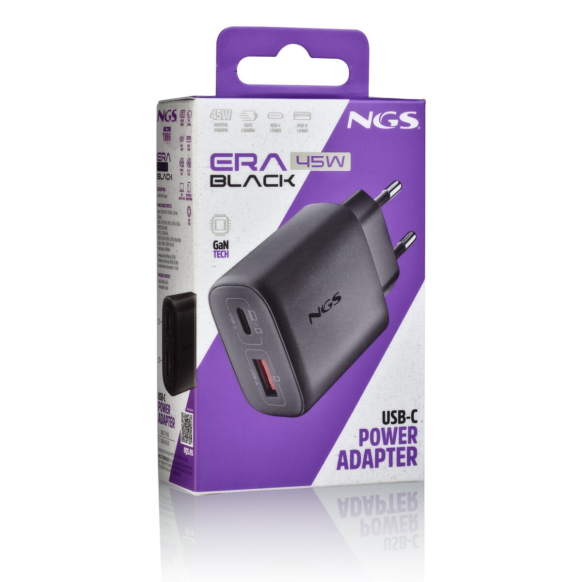 Laptop Charger NGS ERA45WBLACK 45 W Black