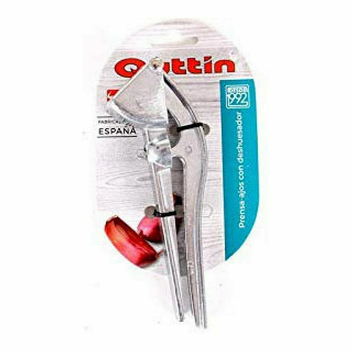 Garlic Press with Stone Remover Quttin 46527 16 x 6 x 3 cm (12 Units)