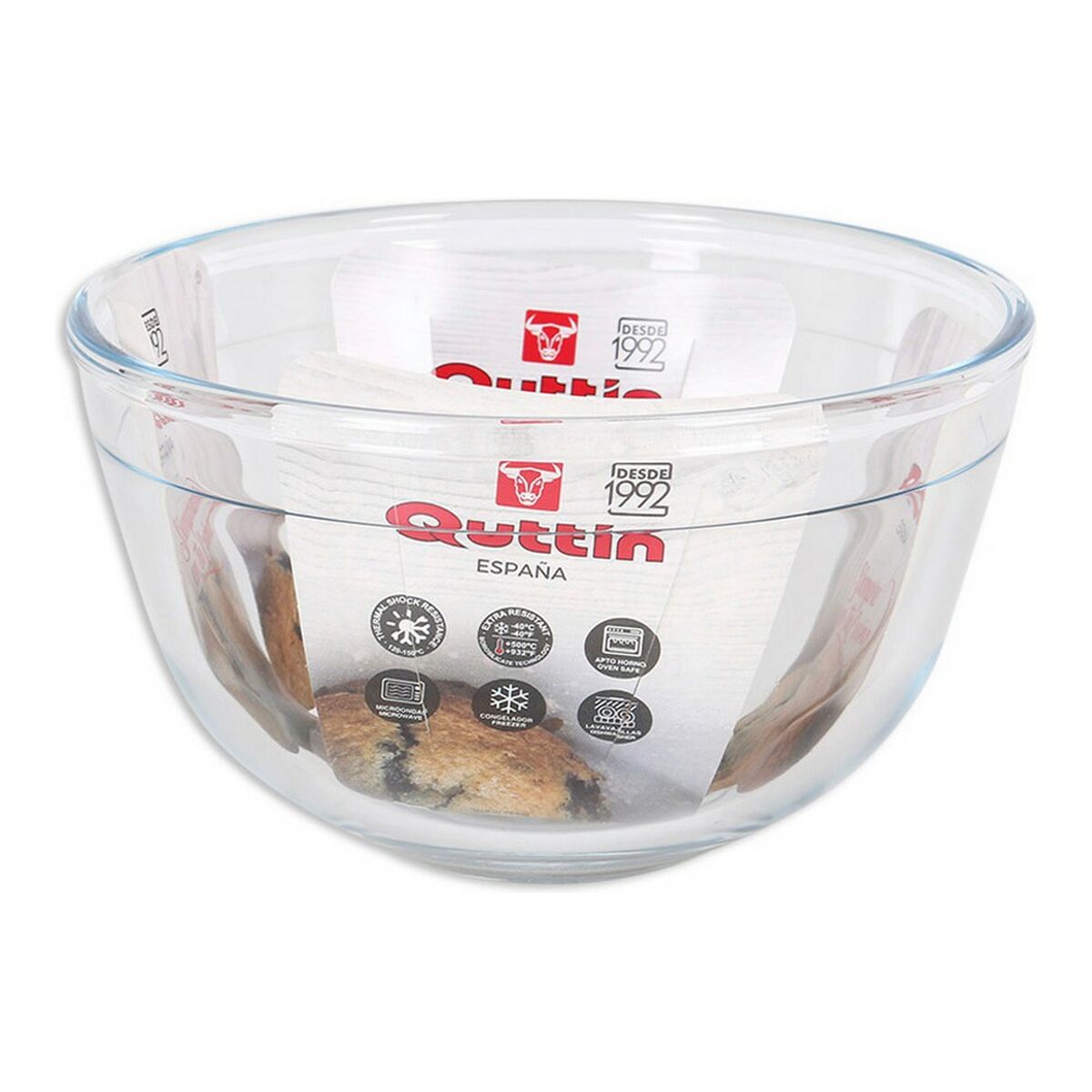 Mixing Bowl Quttin 105285 Glass ø 17,9 x 9,7 cm (ø17 cm – 1,1 L)