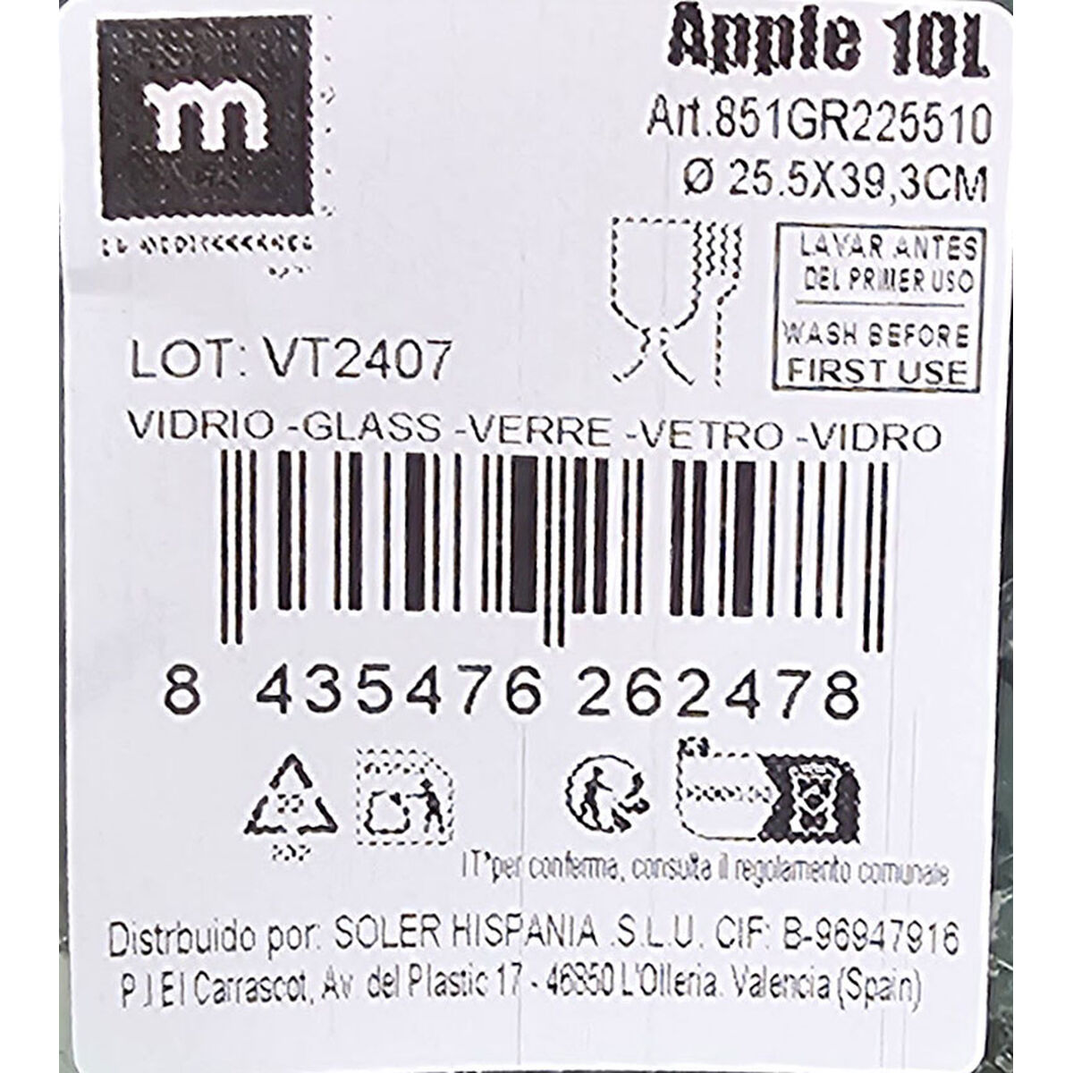 Caraffe La Mediterránea Apple Glass 10 L