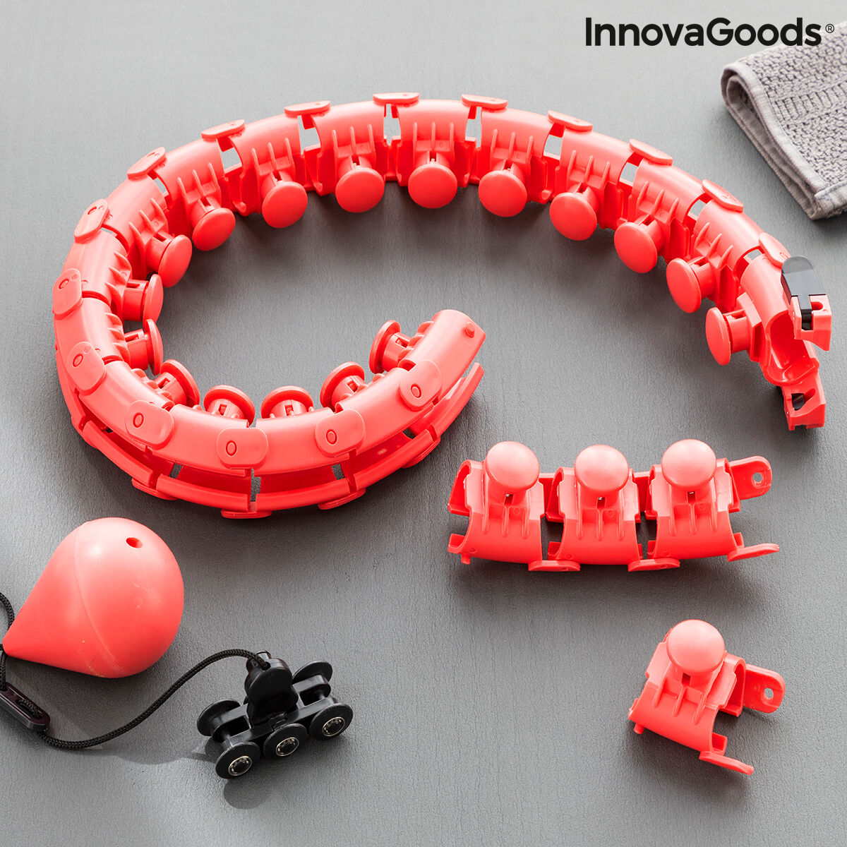 Adjustable Smart Fitness Hoop with Weight Fittehoop InnovaGoods FITTEHOOP Red (Refurbished B)