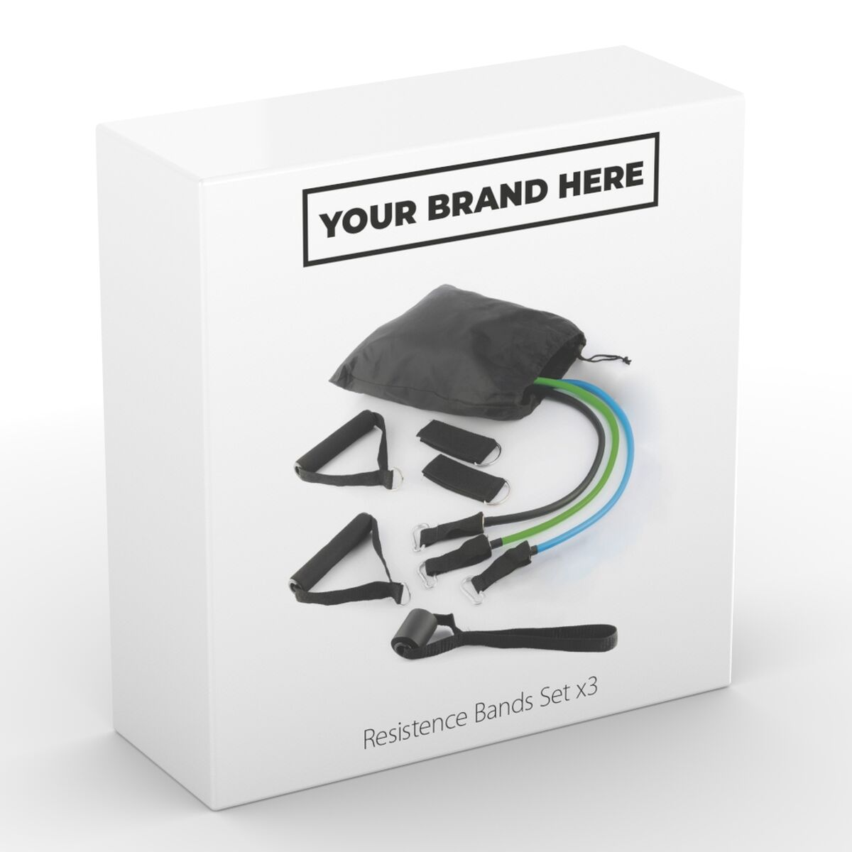 Set of Resistance Bands with Accessories and Exercise Guide White Label 3 Units (Refurbished B)