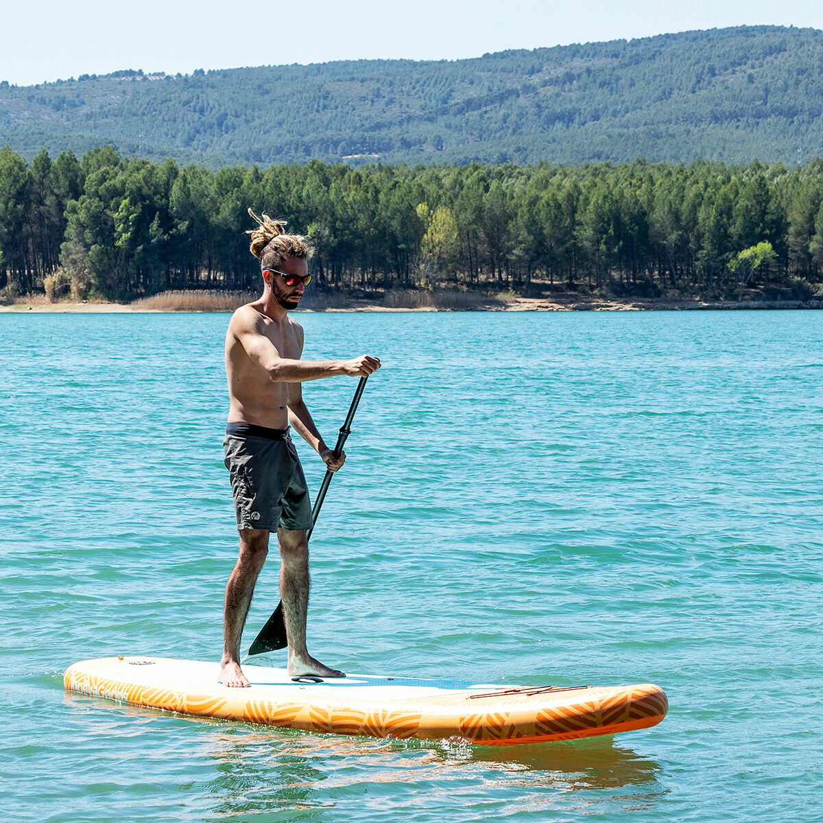 2-in-1 Inflatable Paddle Surf Board with Seat and Accessories Siros InnovaGoods Orange 10’5″ 320 cm (Refurbished A)