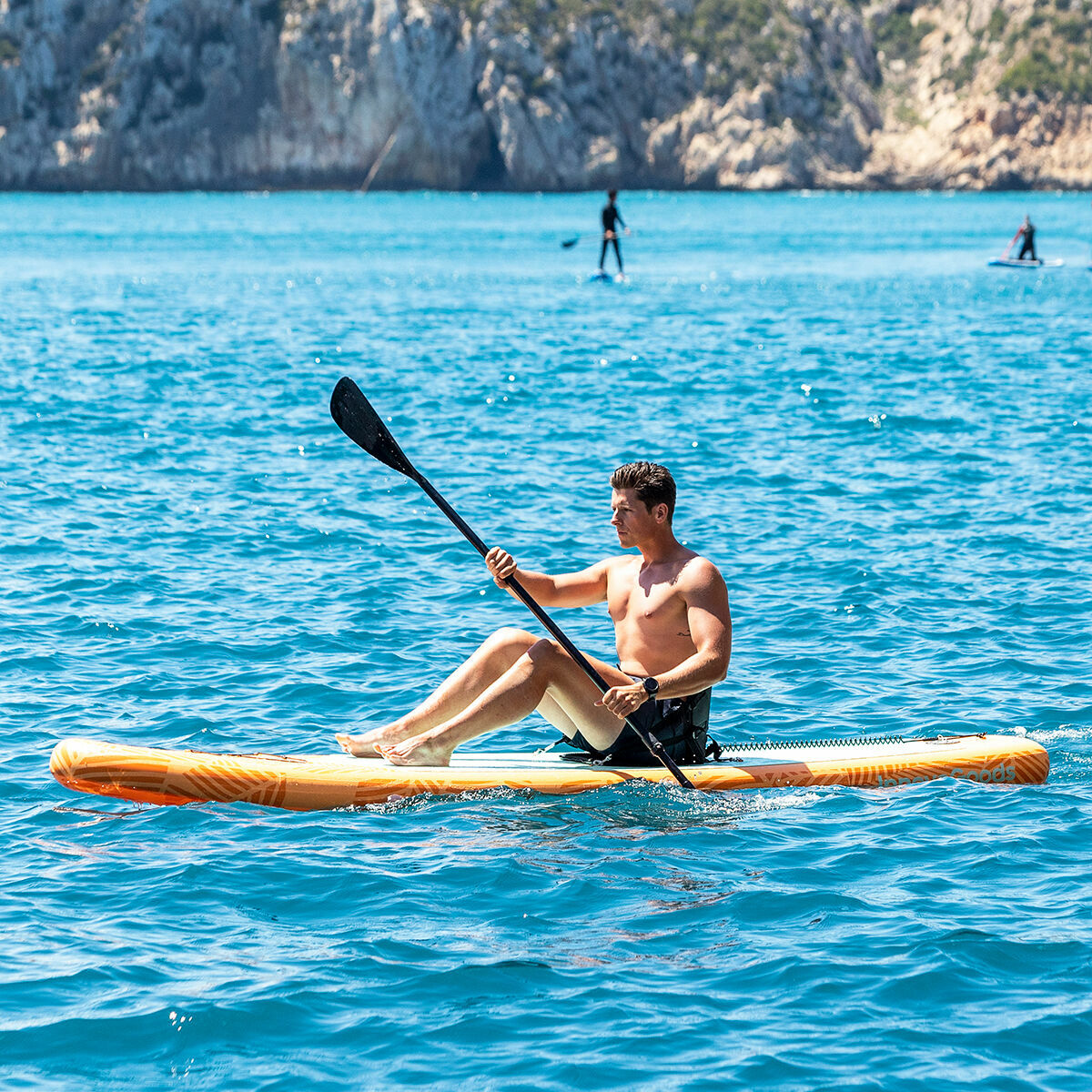 2-in-1 Inflatable Paddle Surf Board with Seat and Accessories Siros InnovaGoods Orange 10’5″ 320 cm (Refurbished A)