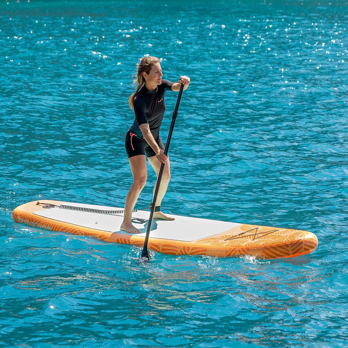2-in-1 Inflatable Paddle Surf Board with Seat and Accessories Siros InnovaGoods Orange 10’5″ 320 cm (Refurbished A)