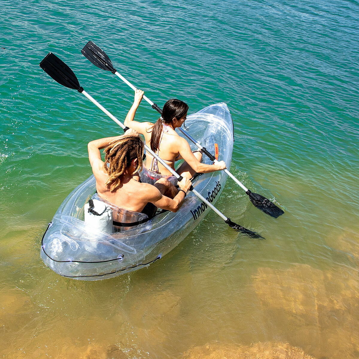 Inflatable Transparent Kayak with Accessories Paros InnovaGoods 312 cm 2 places (Refurbished B)