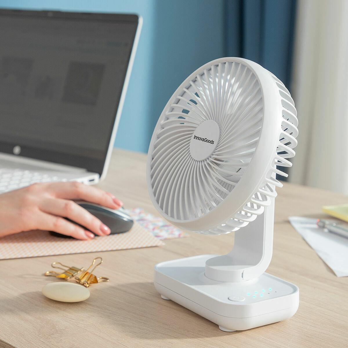 Rechargeable Desk Fan Fanrec InnovaGoods 5,4” 3600 mAh / 13,3 W
