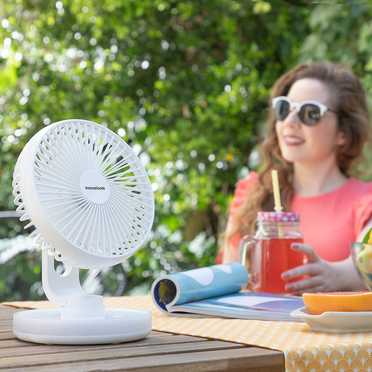Rechargeable Desk Fan with LED FanLed InnovaGoods 6,6” 4000 mAh