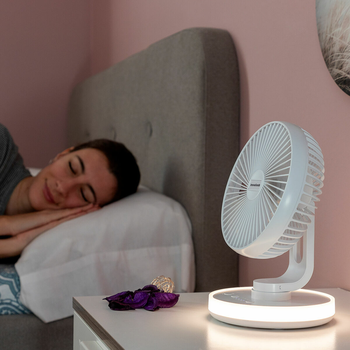 Rechargeable Desk Fan with LED FanLed InnovaGoods 6,6” 4000 mAh