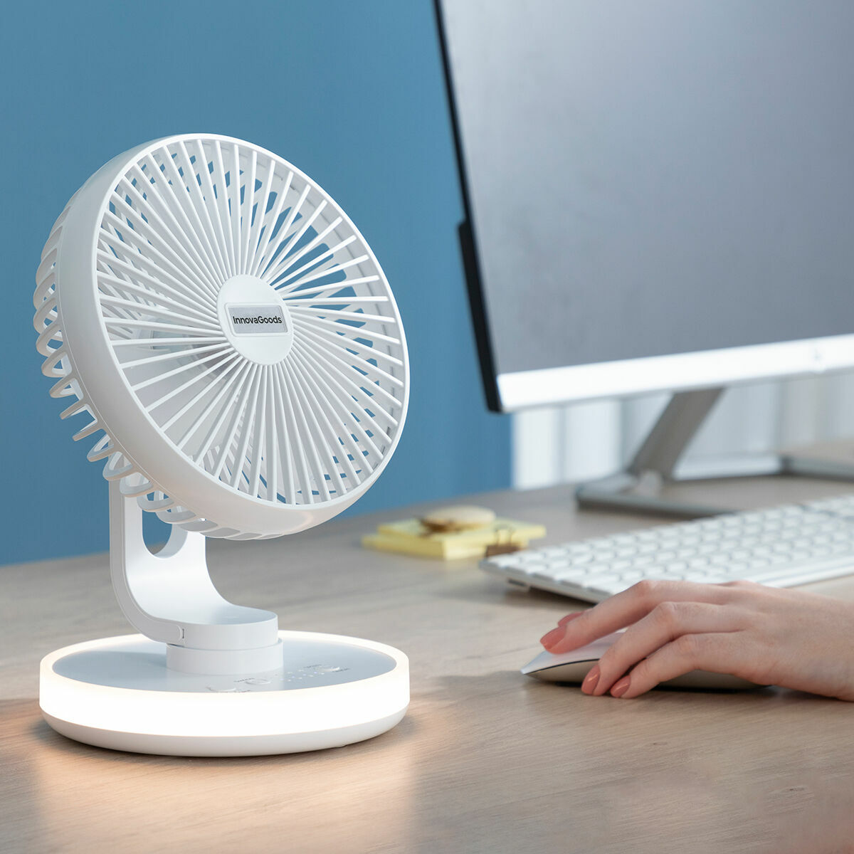 Rechargeable Desk Fan with LED FanLed InnovaGoods 6,6” 4000 mAh