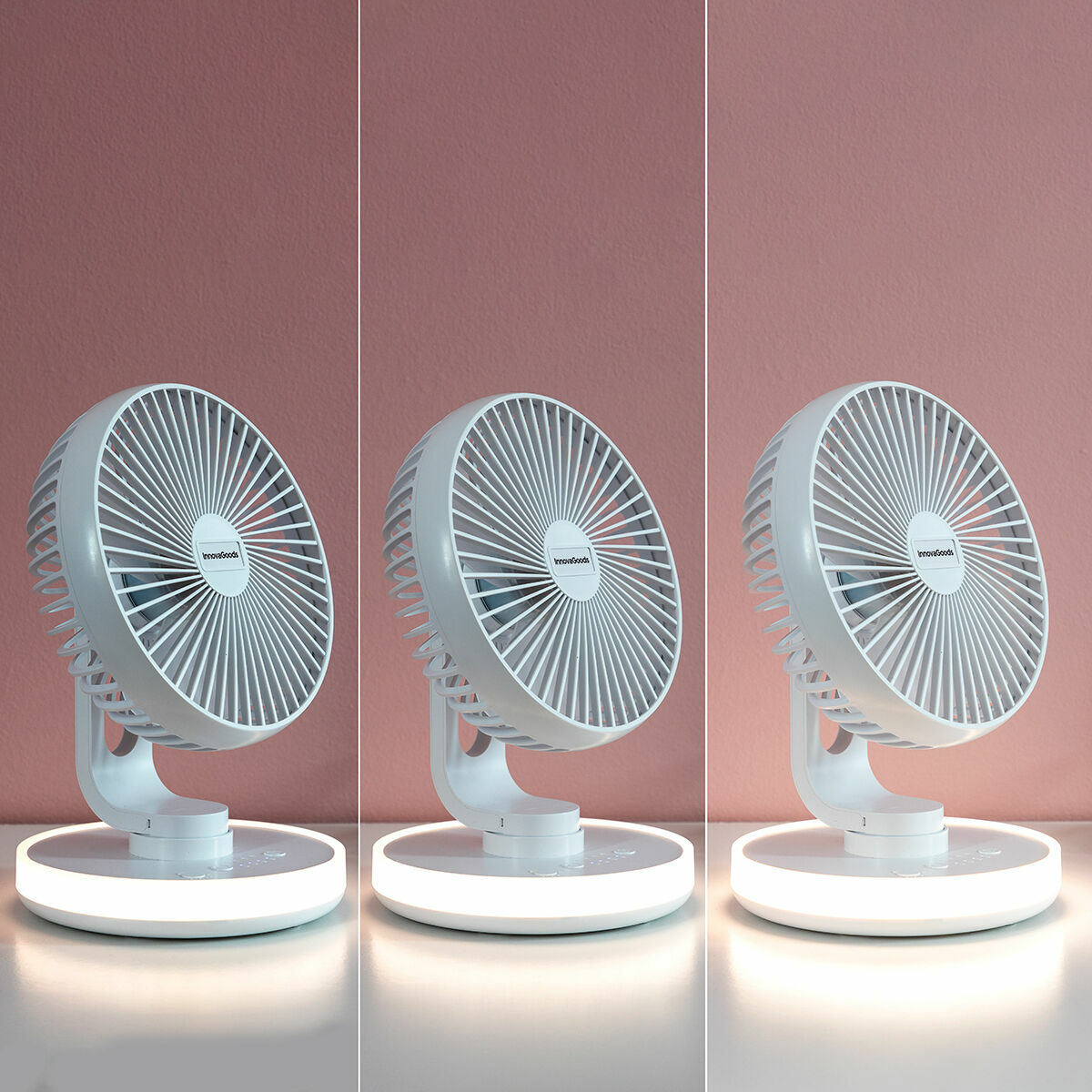 Rechargeable Desk Fan with LED FanLed InnovaGoods 6,6” 4000 mAh