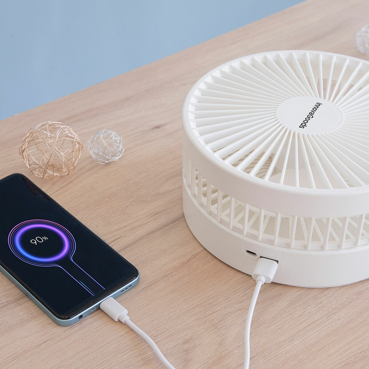 3 in 1 Foldable Rechargeable Fan Fandle InnovaGoods 7,7” 7200 mAh