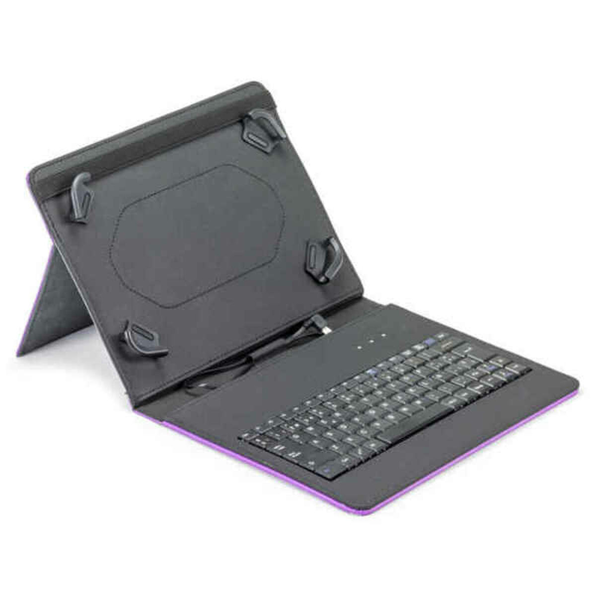 Bluetooth Keyboard with Support for Tablet Maillon Technologique MTKEYUSBPR2 9.7″-10.2″ Black Spanish Qwerty Purple Spanish