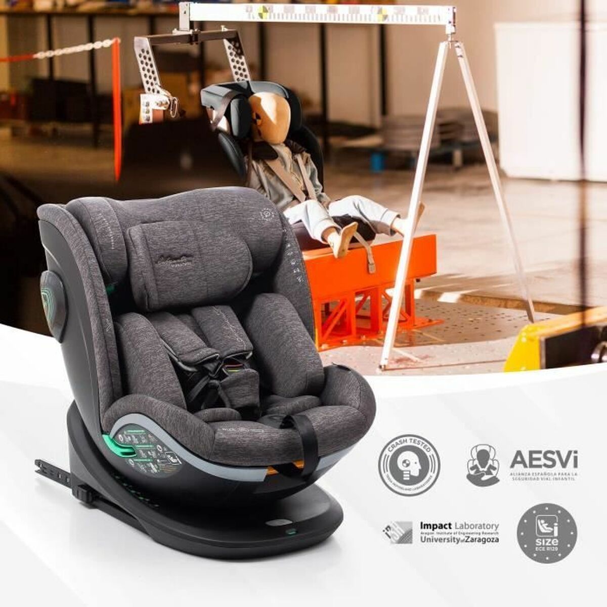 Car Chair Babyauto XPERTA GREY DOBBY Grey 0 (de 0 a 10 kilos) I (9 – 18 kg) II (15-25 kg) III (22 – 36 kg) Children’s ECE R129