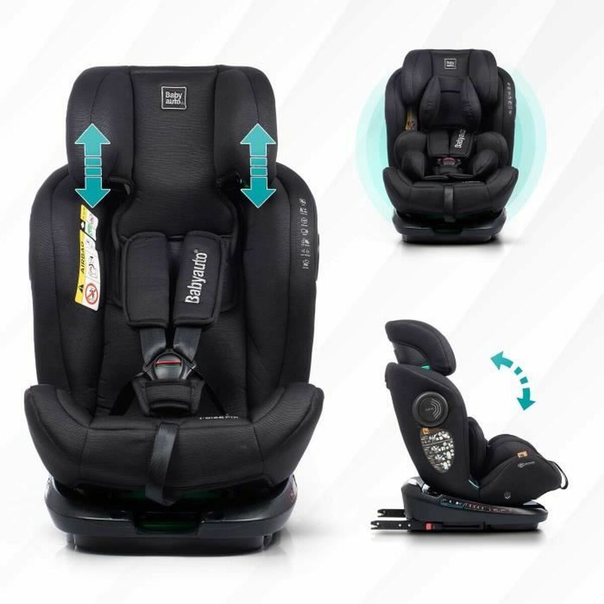 Car Chair Babyauto GYRO BLACK LINE EMBOSSED Black 0 (de 0 a 10 kilos) I (9 – 18 kg) II (15-25 kg) III (22 – 36 kg) Children’s EC