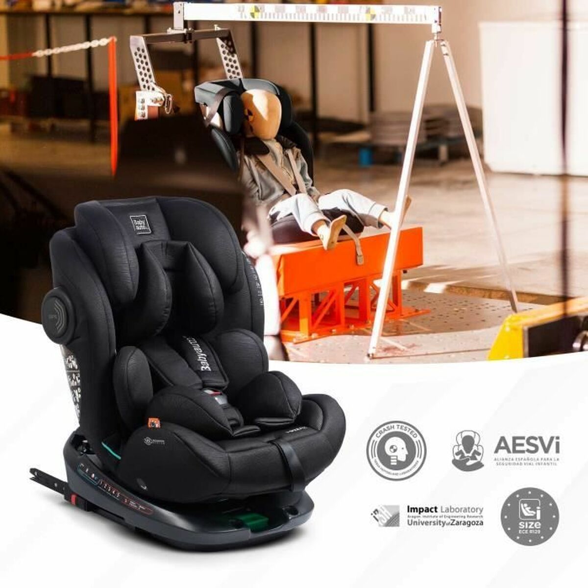 Car Chair Babyauto GYRO BLACK LINE EMBOSSED Black 0 (de 0 a 10 kilos) I (9 – 18 kg) II (15-25 kg) III (22 – 36 kg) Children’s EC