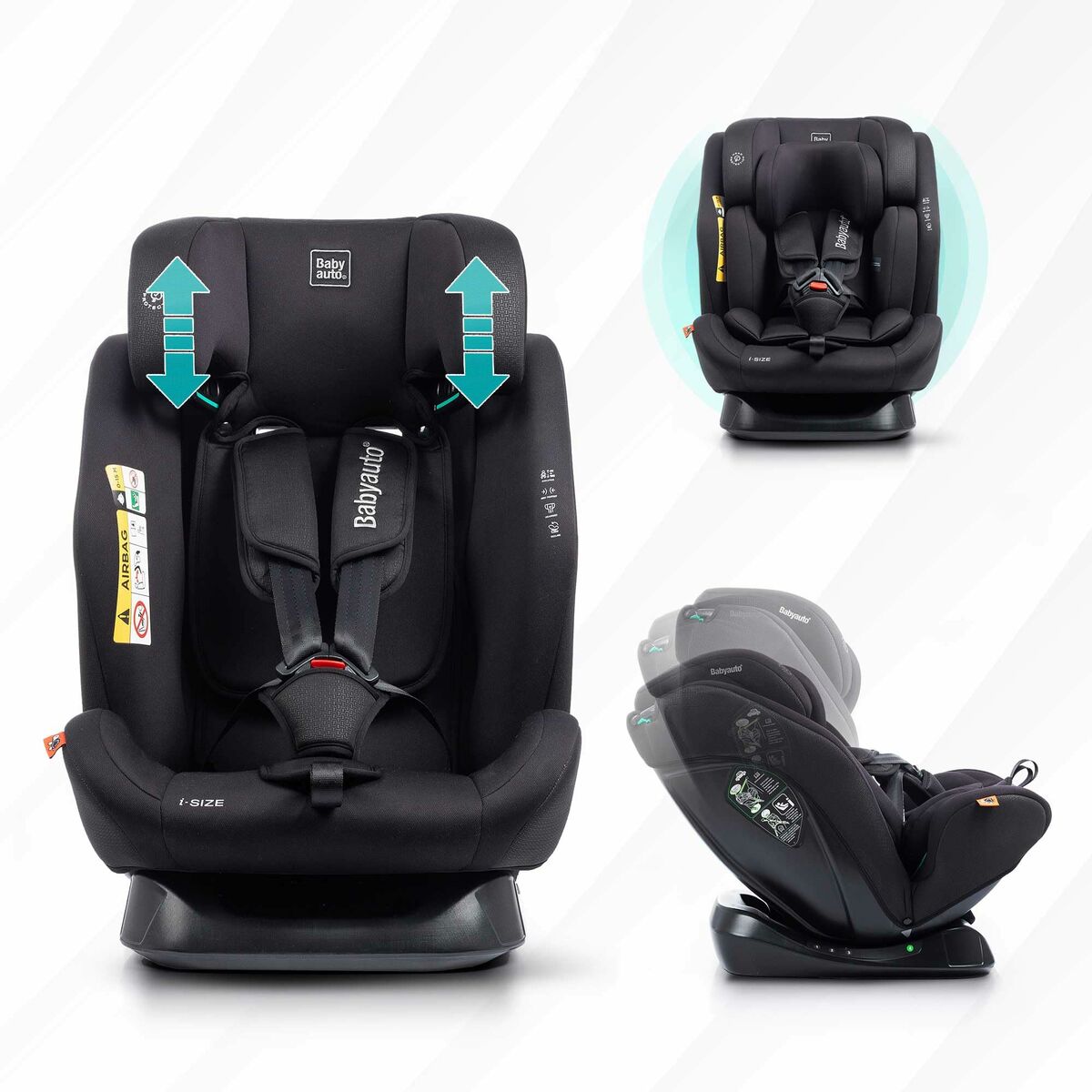 Car Chair Babyauto LOLO IBELT Black 0 (de 0 a 10 kilos) I (9 – 18 kg) II (15-25 kg) III (22 – 36 kg) Children’s ECE R129/04