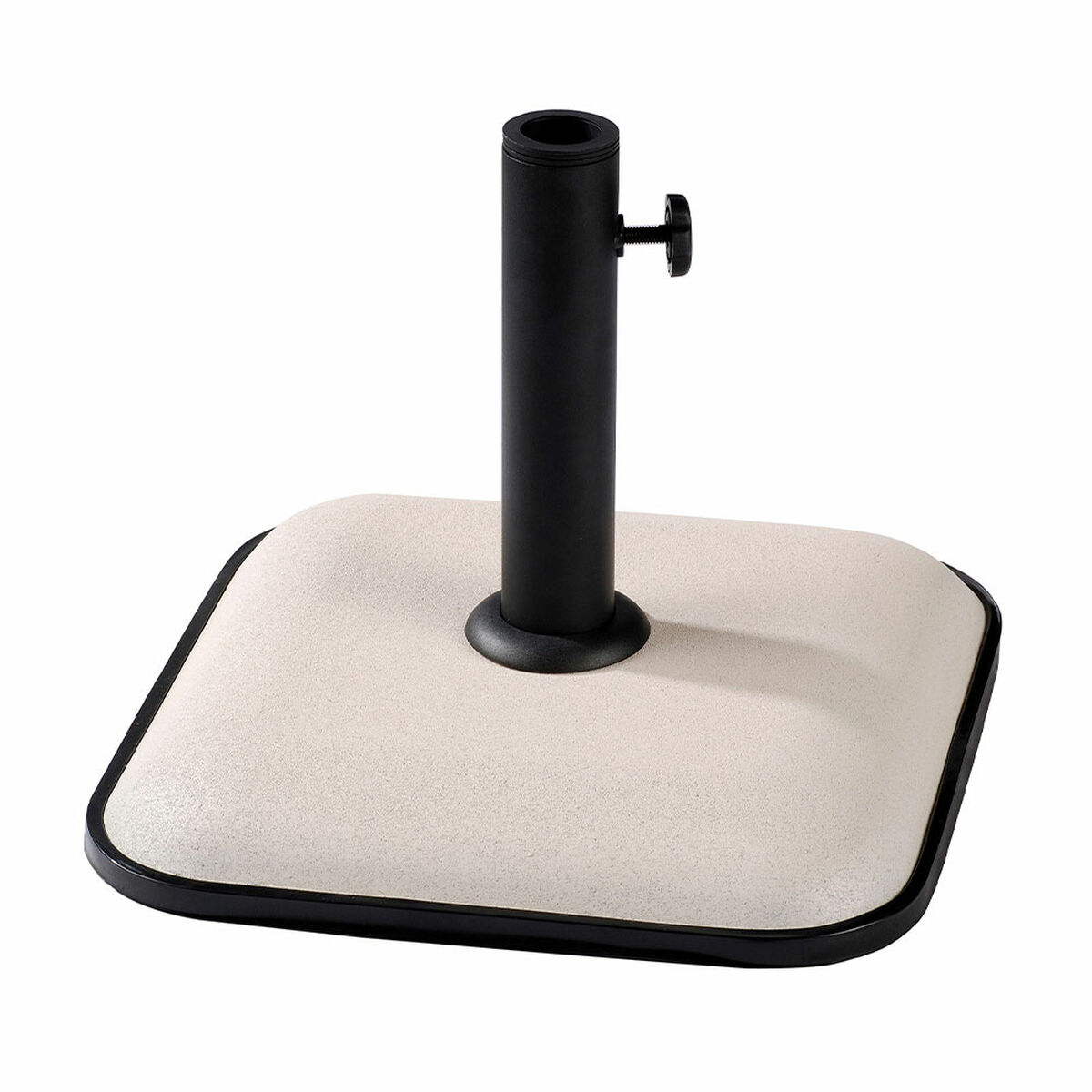 Marbueno Square Umbrella Base Cement 35X35X5.2 cm 11KG White Garden Pool Terrace 10457