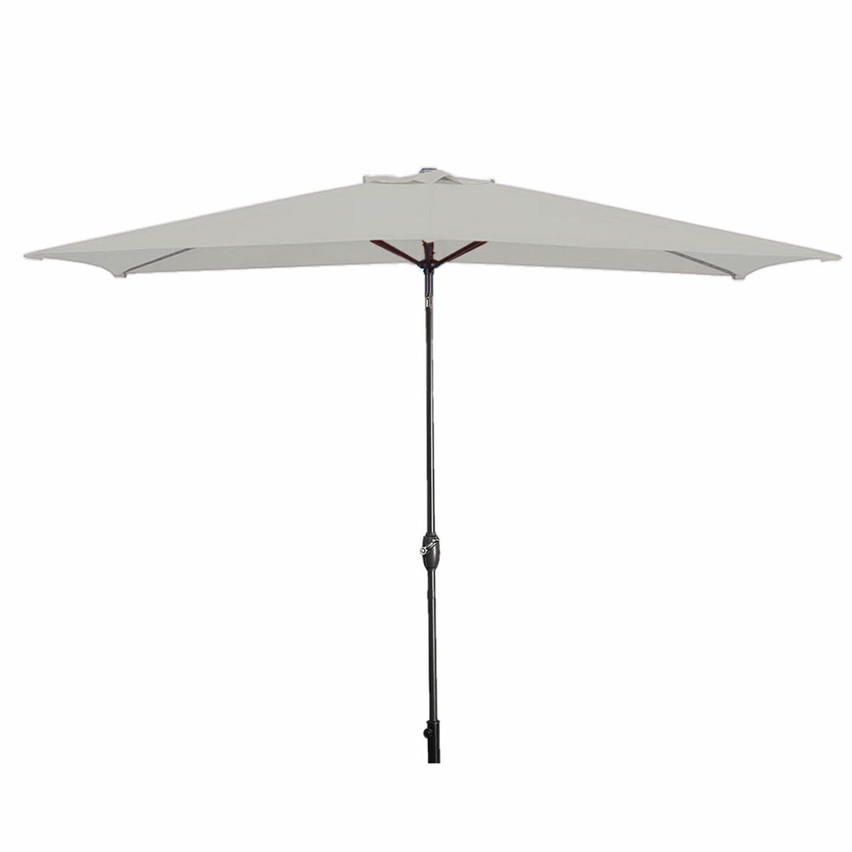 Marbueno Parasol Acero 8 Varillas 200×300 cm Poliéster Blanco Jardín Terraza 10494