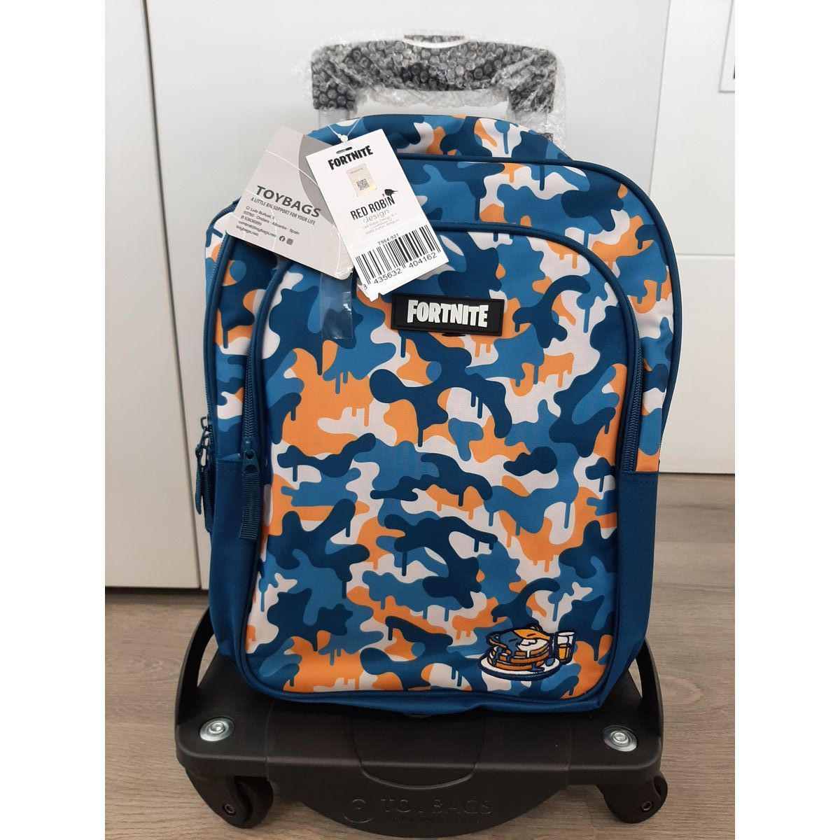 School Rucksack with Wheels Fortnite Blue 42 x 32 x 20 cm Camouflage