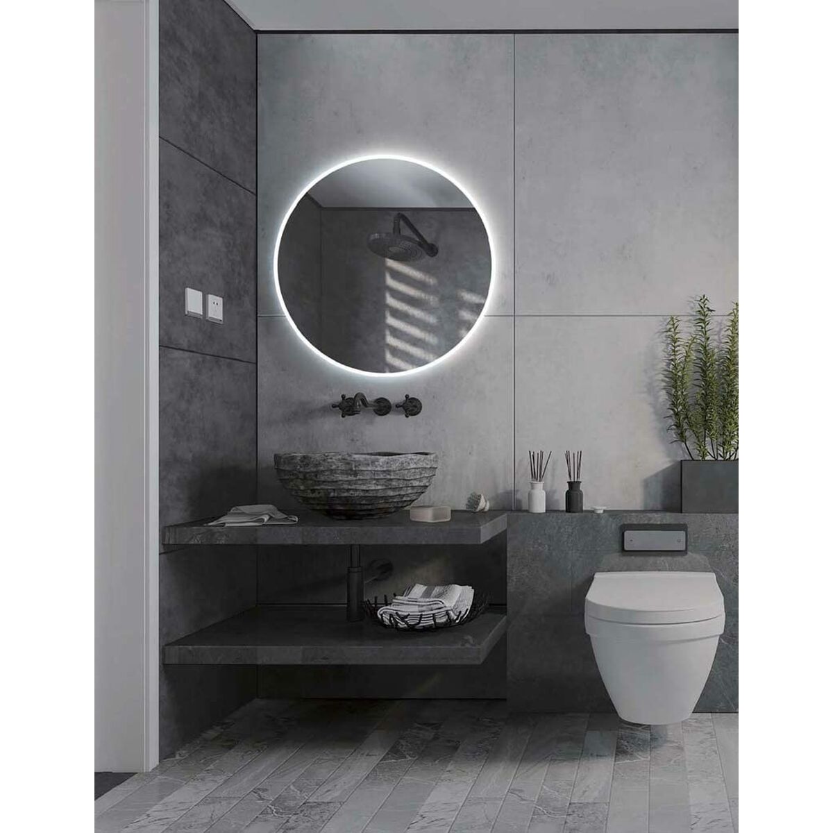 Bathroom mirror with LED light Ledimex LOND004-80 Mirror