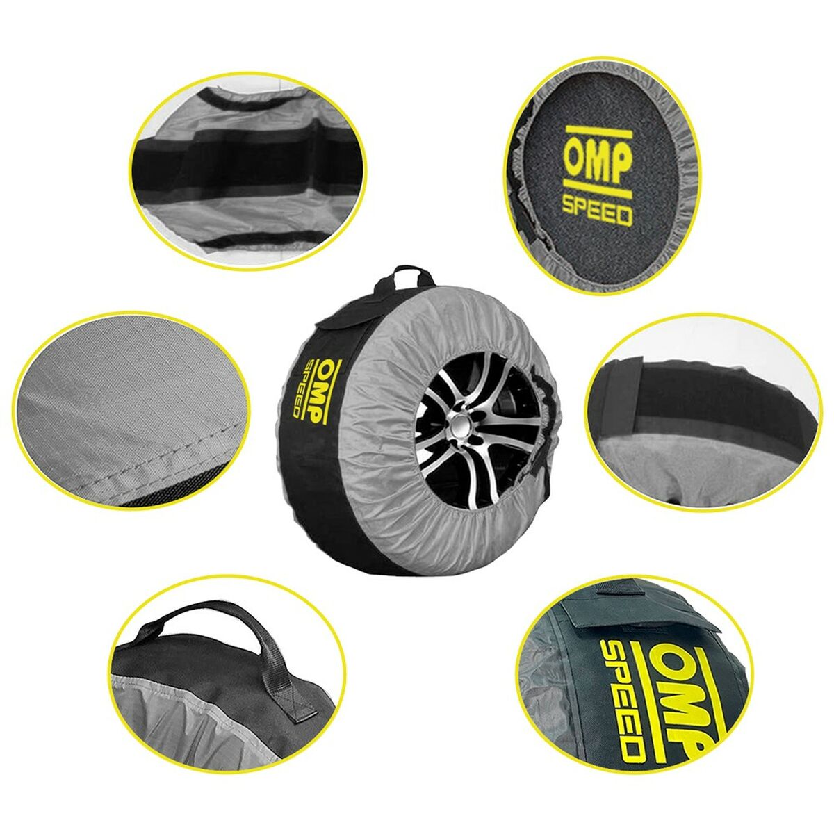 Set of tyre covers OMP Speed 4 Pieces