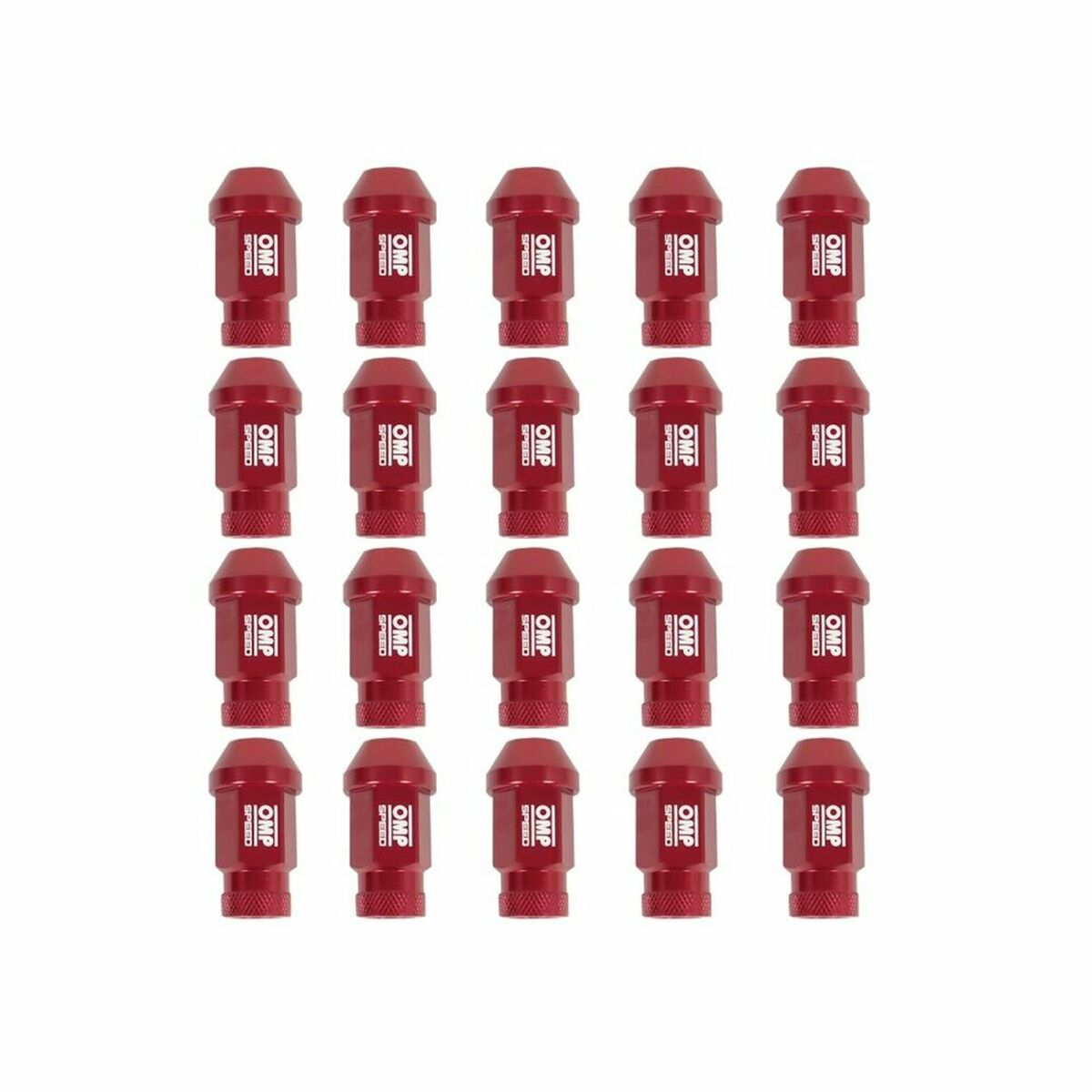 Set Nuts OMP 7075 Red 20 uds M14 x 1,25