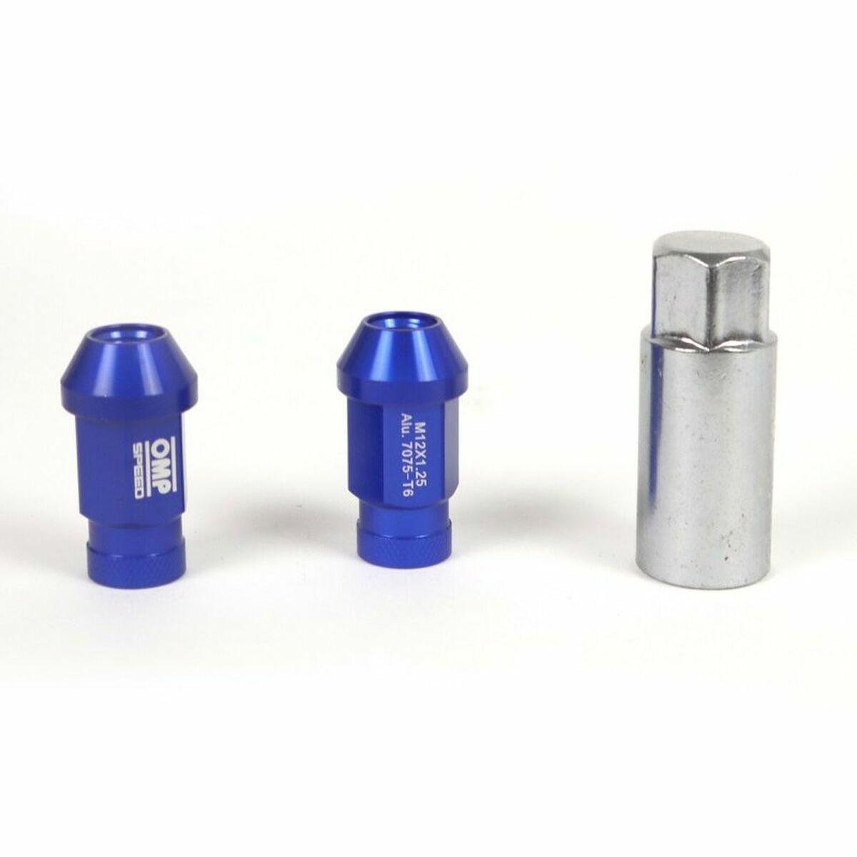 Set Nuts OMP 7075 Blue 20 uds M14 x 1,25 Set Nuts OMP 7075 Blue 20 uds M14 x 1,25