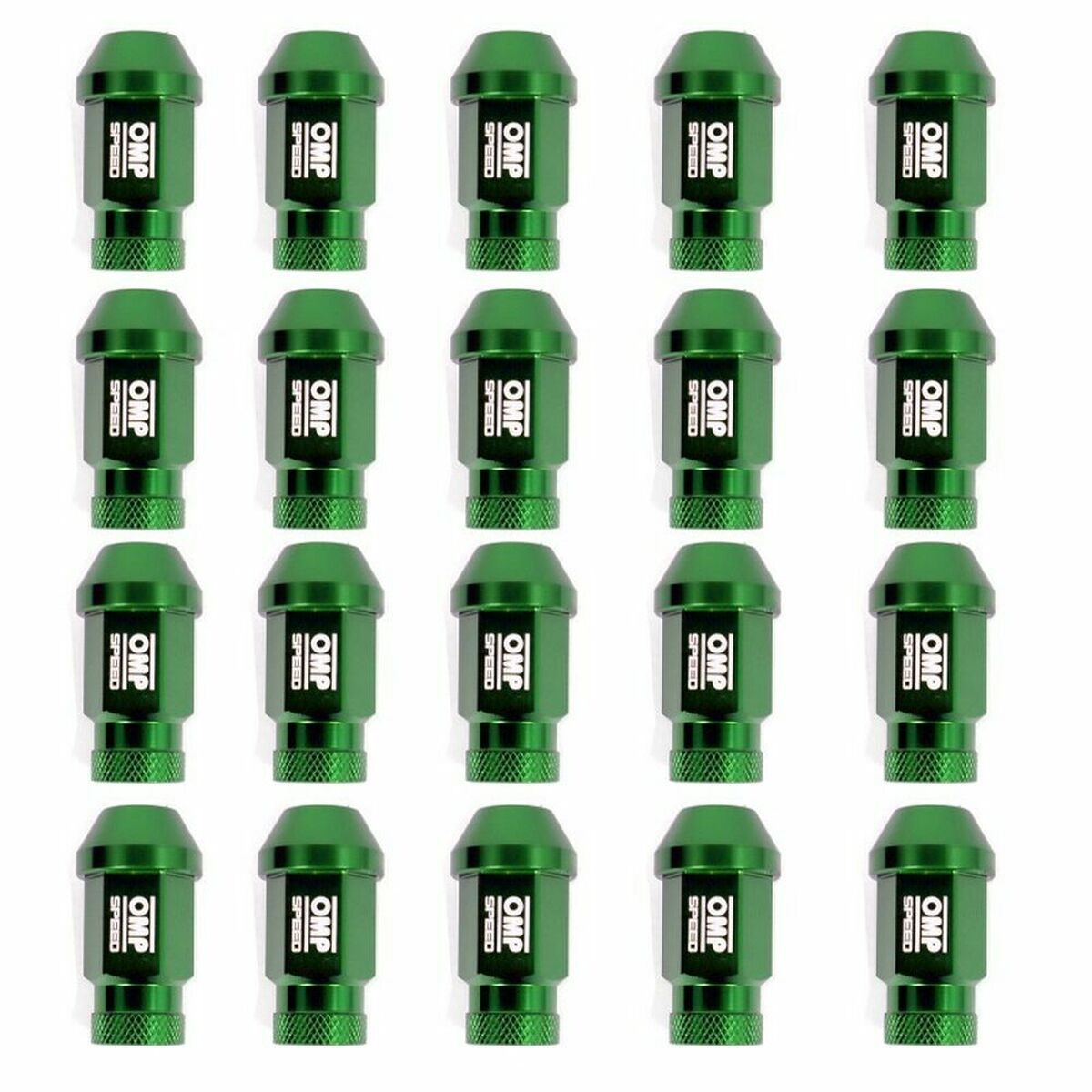 Set Nuts OMP 7075 Green 20 uds M14 x 1,25