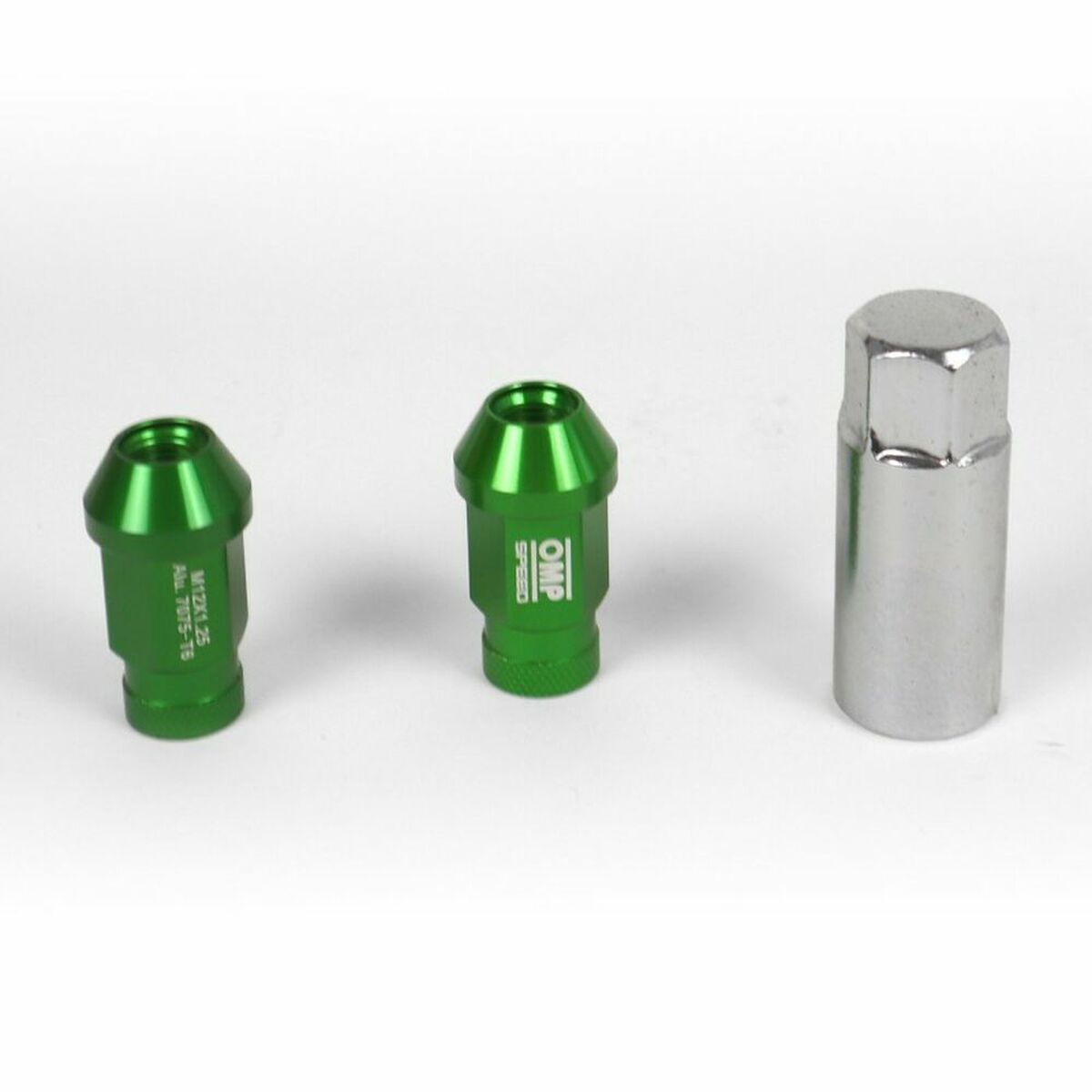 Set Nuts OMP 7075 Green 20 uds M14 x 1,25 Set Nuts OMP 7075 Green 20 uds M14 x 1,25
