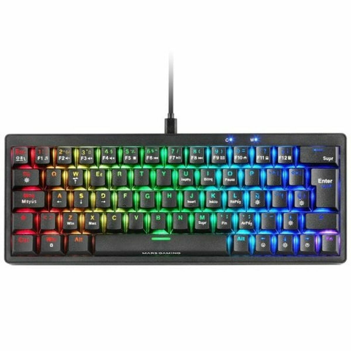 Gaming Keyboard Mars Gaming MKMINIPROYES Qwerty US Black Gaming Keyboard Mars Gaming MKMINIPROYES Qwerty US Black