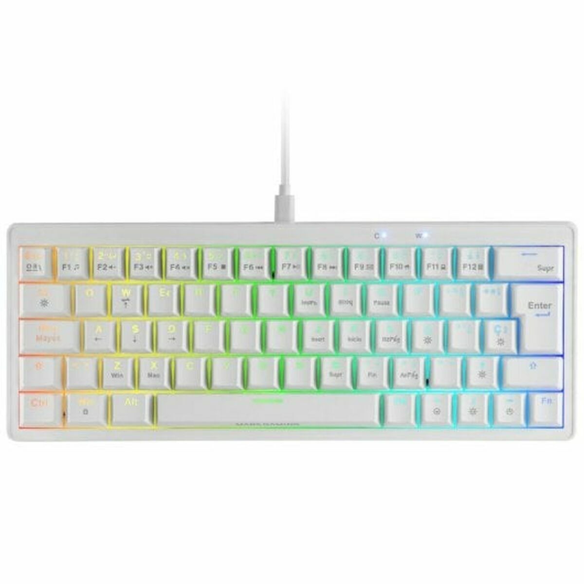 Gaming Keyboard Mars Gaming MKMINIPROWYES Qwerty US White