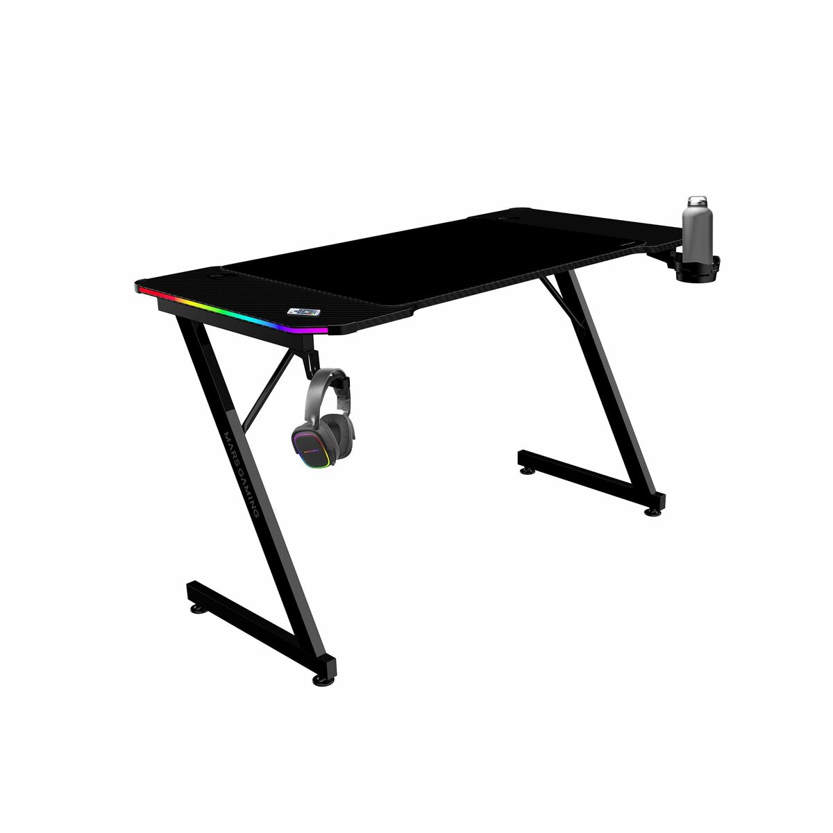 Desk Gaming Mars Gaming ESCRITORIO ERGO RGB Black 120 x 60 cm