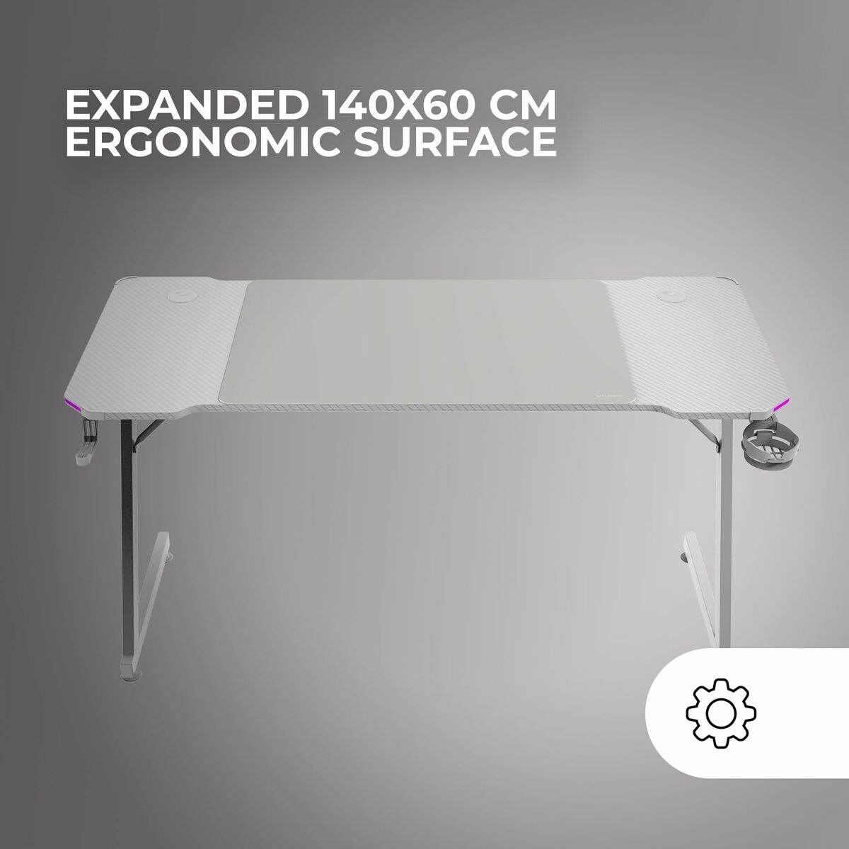 Desk Gaming Mars Gaming ERGO White 140 x 60 cm