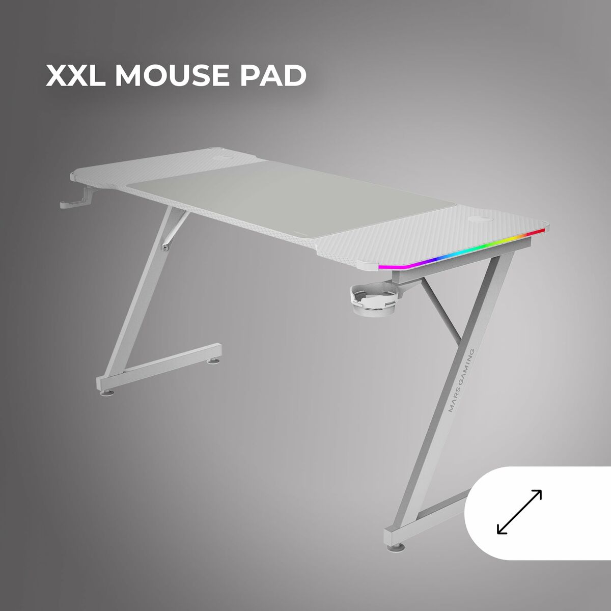 Desk Gaming Mars Gaming ERGO White 140 x 60 cm