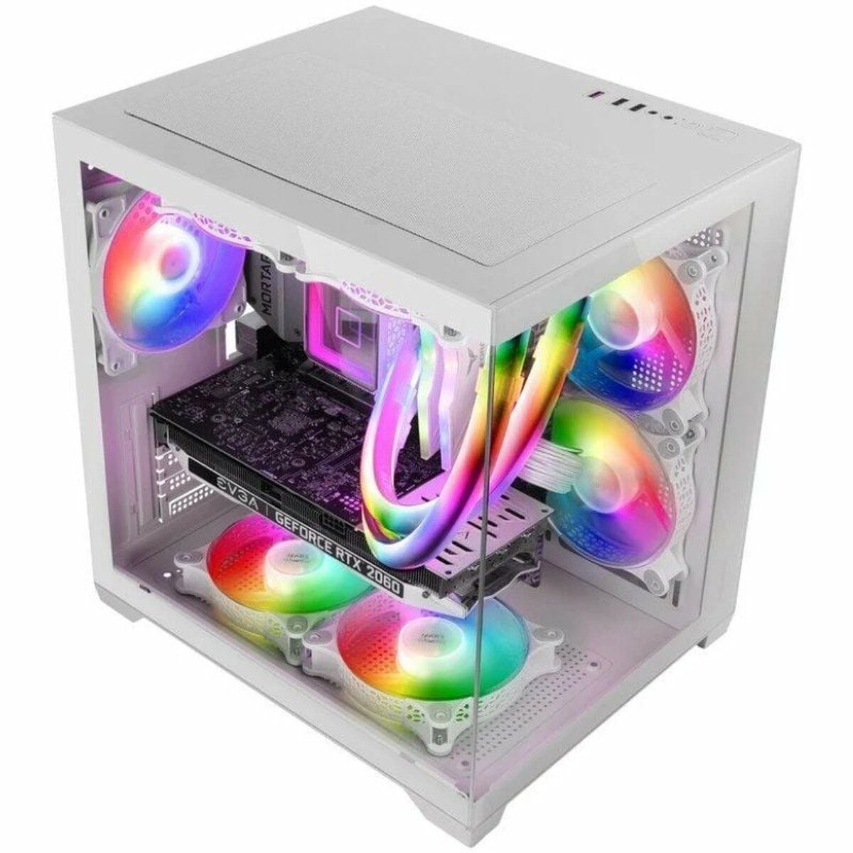 ATX Mini-tower Box Case Mars Gaming MCVIEW2W White