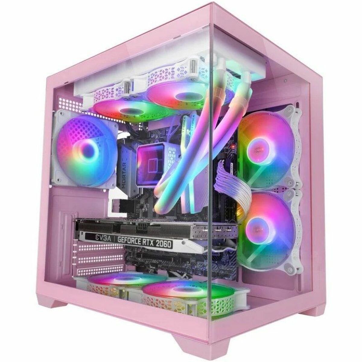ATX Mini-tower Box Case Mars Gaming MCVIEW2P Pink ATX Mini-tower Box Case Mars Gaming MCVIEW2P Pink