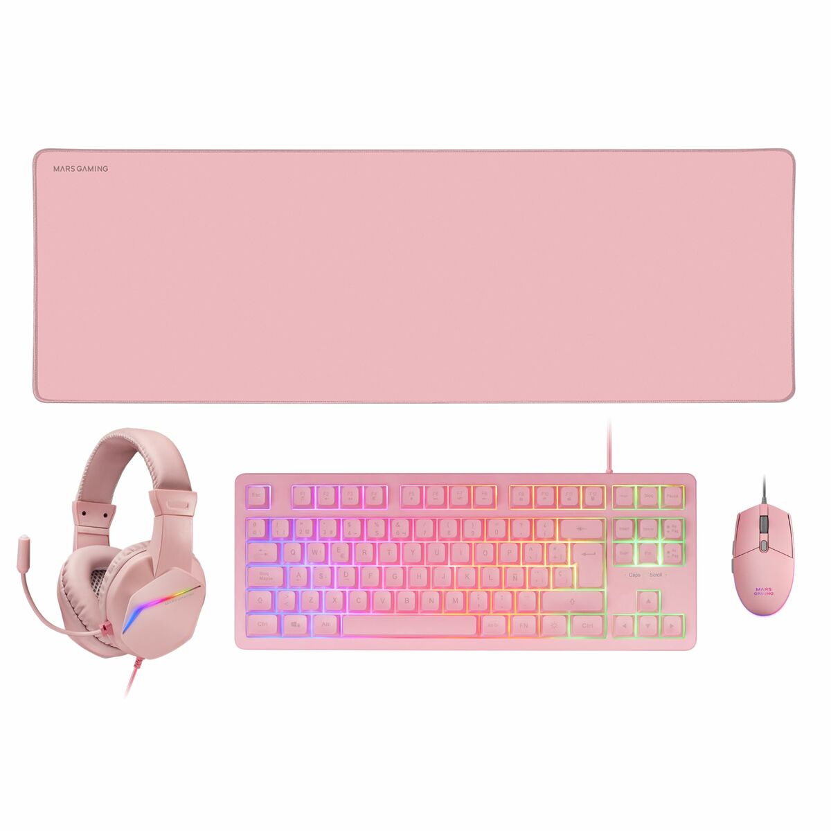 Pack Gaming Mars Gaming MCPRGB3PES Spanish Qwerty