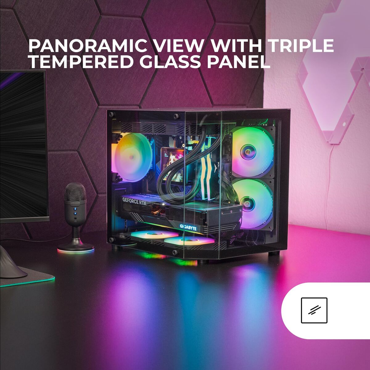 ATX Semi-tower Box Mars Gaming MC3TLITE Black