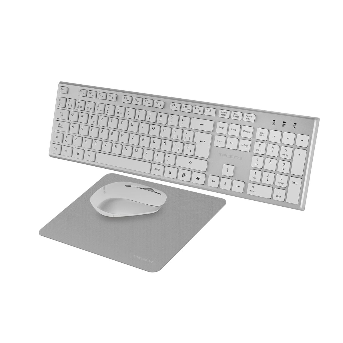 Keyboard and Mouse Tacens 6ZENITHWES White Spanish Qwerty (3 Units)
