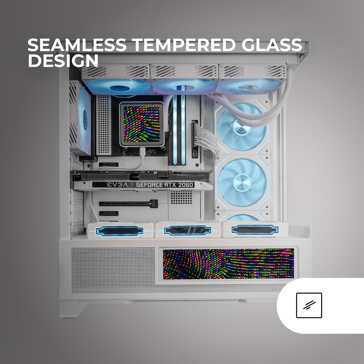 ATX Semi-tower Box Mars Gaming MCLCDXW White